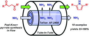 Flow synthesis using gaseous ammonia
